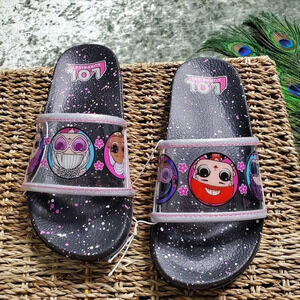 L.O.L Toddler Black Slides